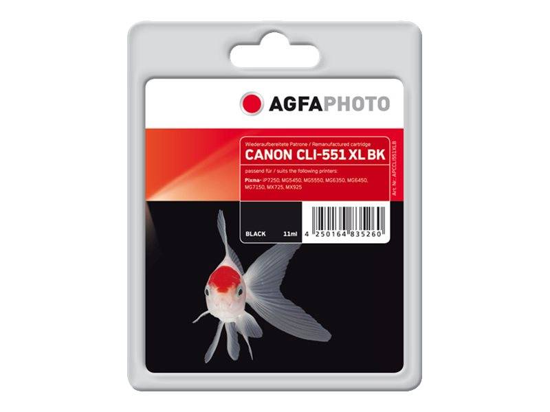 AgfaPhoto - 11 ml - Schwarz - kompatibel - wiederaufbereitet - Tintenpatrone (Alternative zu: Canon 6443B001, Canon CLI-