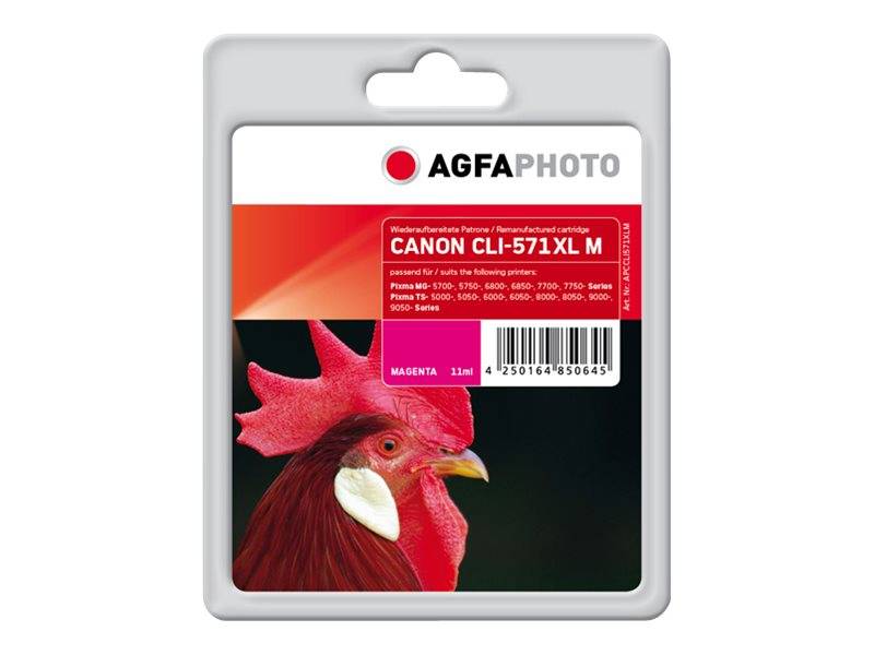 AgfaPhoto - 11 ml - Magenta - kompatibel - Tintenpatrone (Alternative zu: Canon CLI-571MXL, Canon 0333C001)