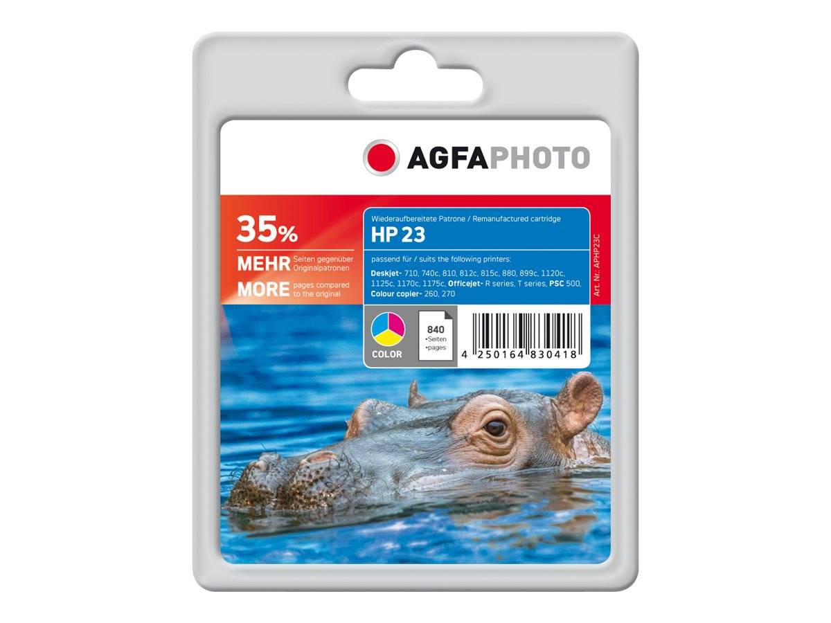 AgfaPhoto - Farbe (Cyan, Magenta, Gelb) - kompatibel - wiederaufbereitet - Tintenpatrone (Alternative zu: HP 23, HP C182