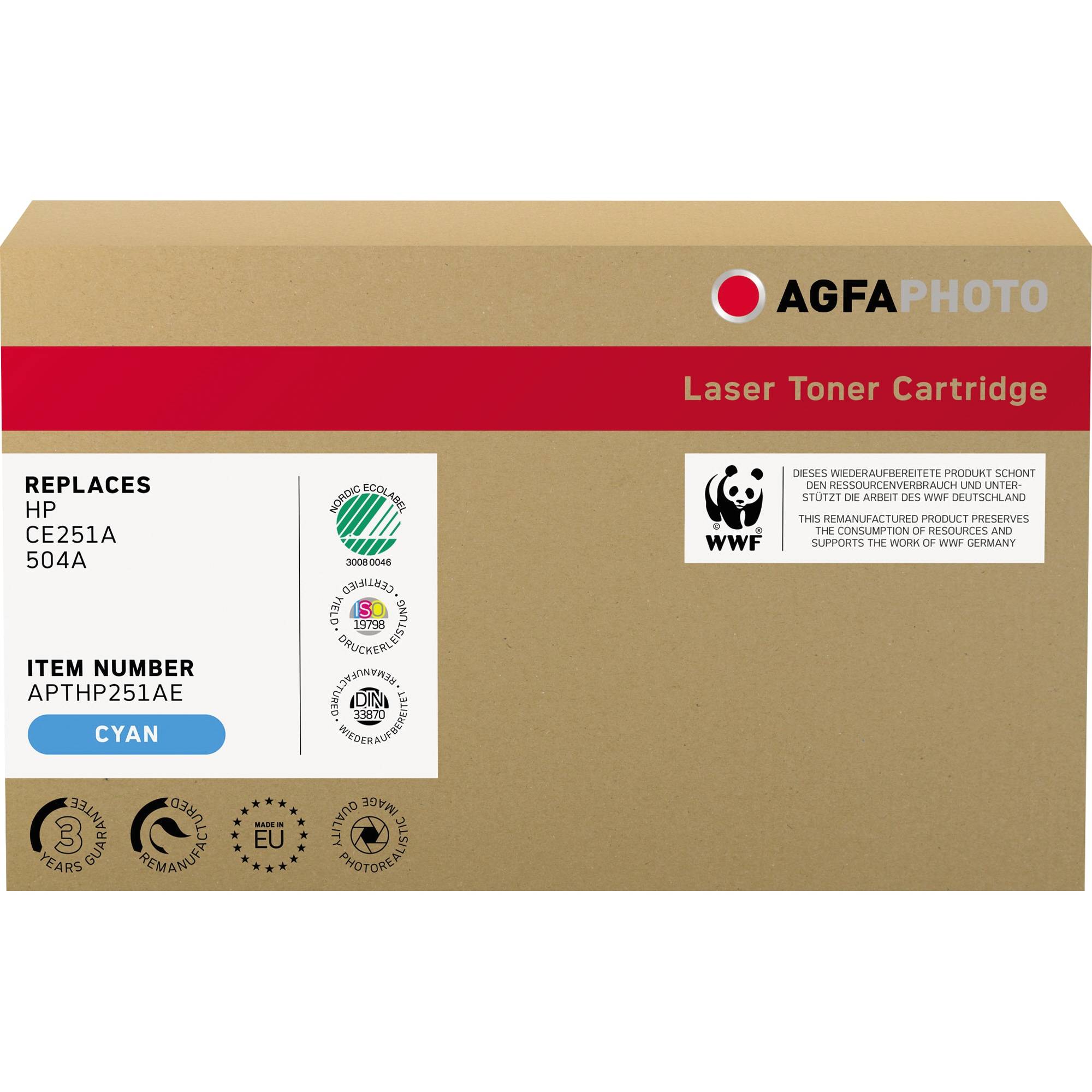 AgfaPhoto Toner APTHP251AE wie HP CE251A 504A cyan