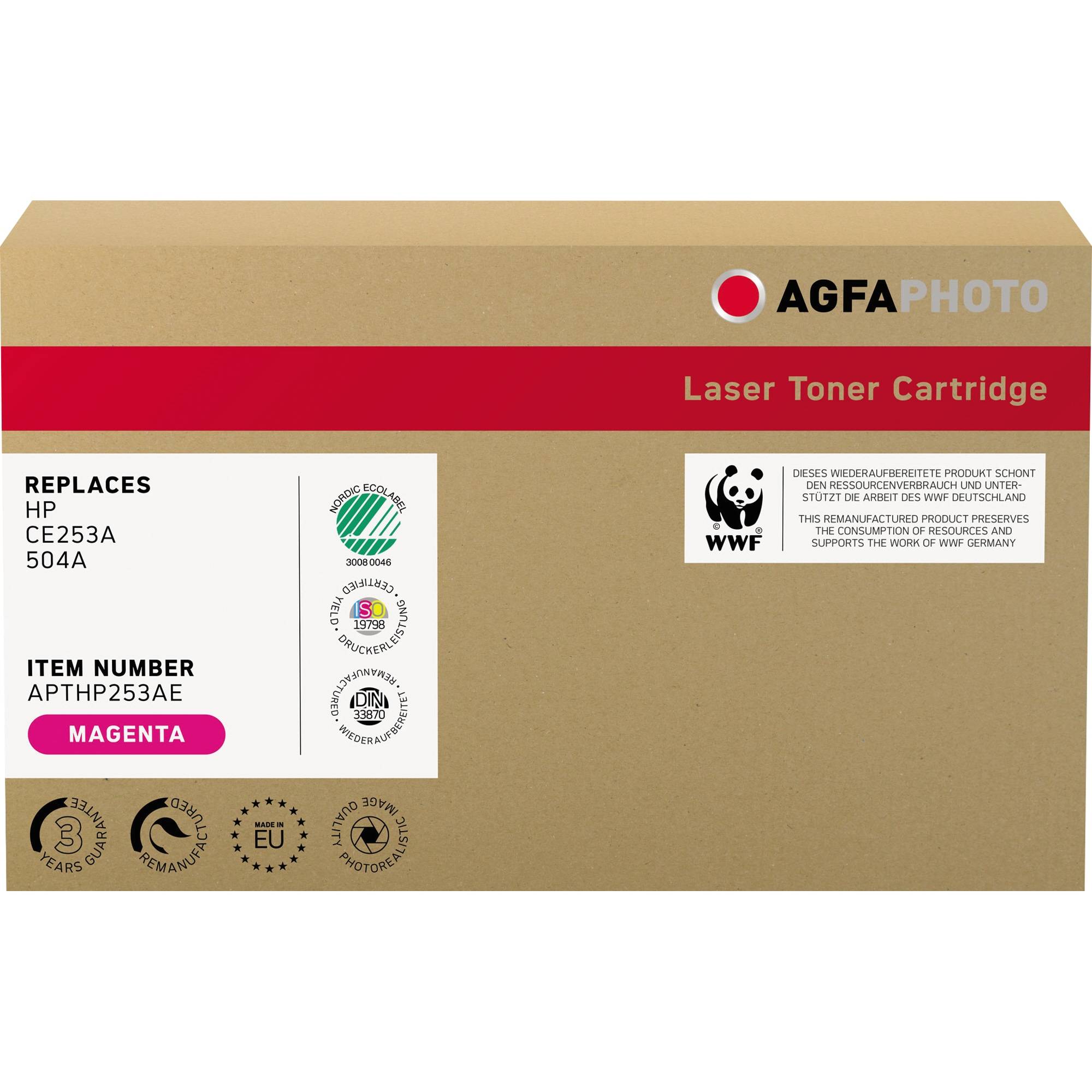 AgfaPhoto Toner APTHP253AE wie HP CE253A 504A magenta