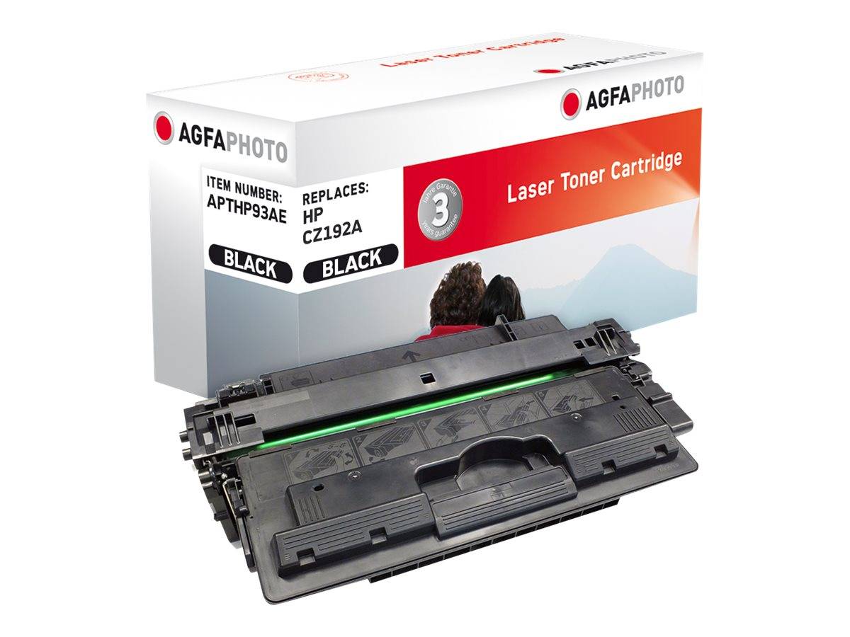 AGFAPHOTO schwarze Laser-Tonerkartusche in Schachteln mit Kartusche vorne, beschrifteter Artikel APTHP39AE, ersetzt HP C2192A.