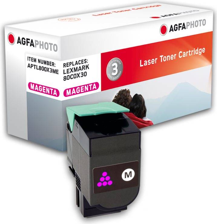 AgfaPhoto APTO43487712HCE Toner 4000Seiten Magenta Lasertoner & Patrone (APTL800X3ME)