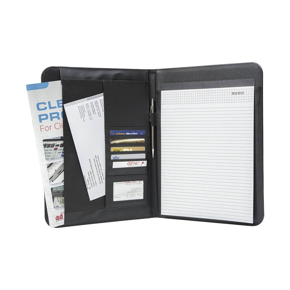 Genie 12442, A4, Leder, Nylon, Schwarz, 2 Taschen, 250 mm, 30 mm