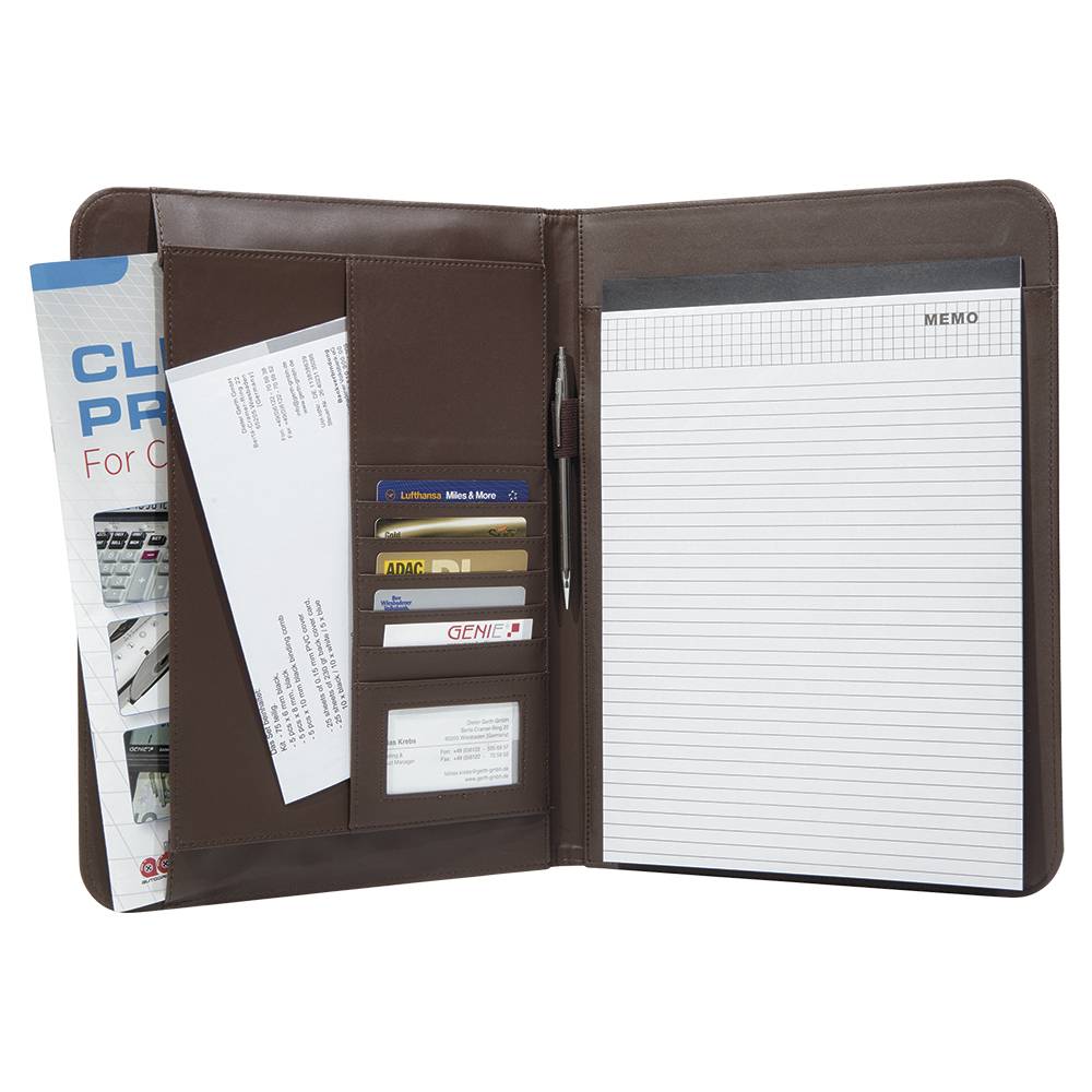 Genie 12443, A4, Leder, Nylon, Braun, 2 Taschen, 250 mm, 30 mm