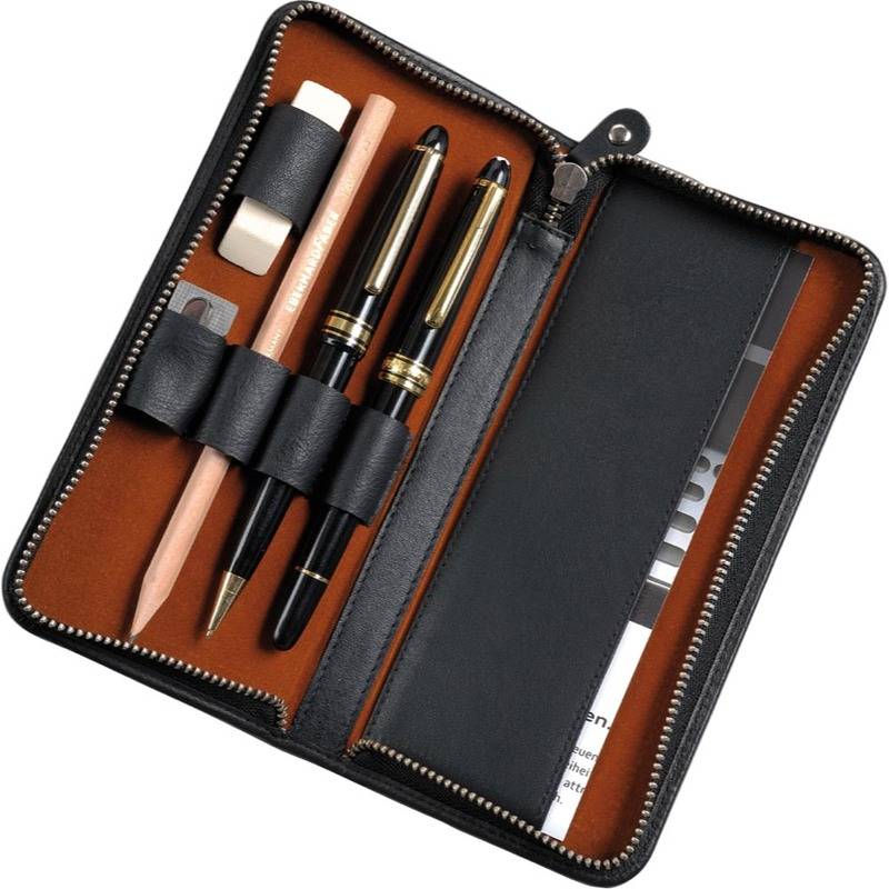 Alassio Schreibgeräte-Etui, für 3 Schreibgeräte, schwarz
