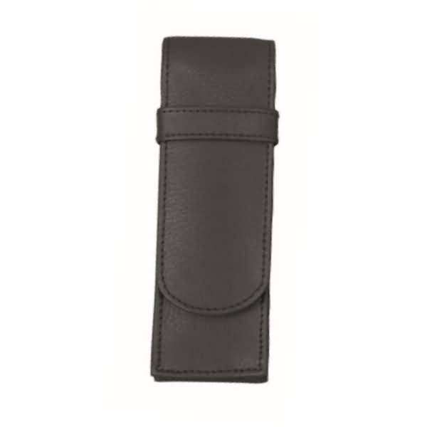 Stifteetui 15x4,5x2,5cm für 2 Stifte Leder schwarz