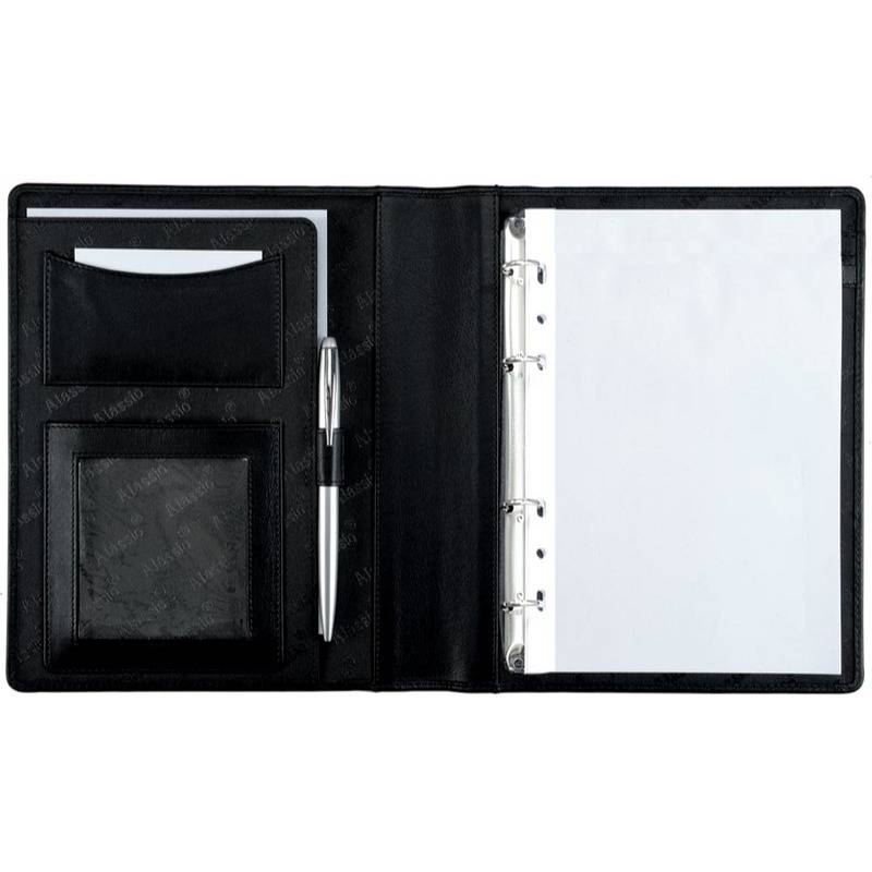 Alassio Ringbuchmappe "BENACO", A5, Lederimitat, schwarz