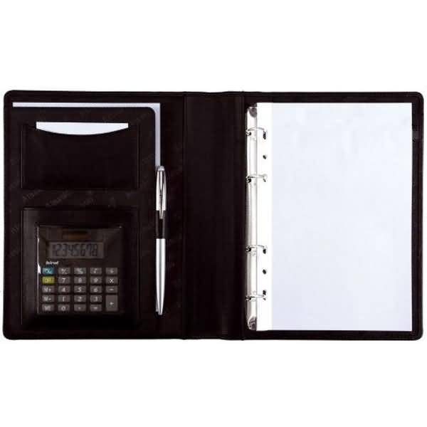 Ringbuchmappe Benaco I A5 Lederimitat schwarz