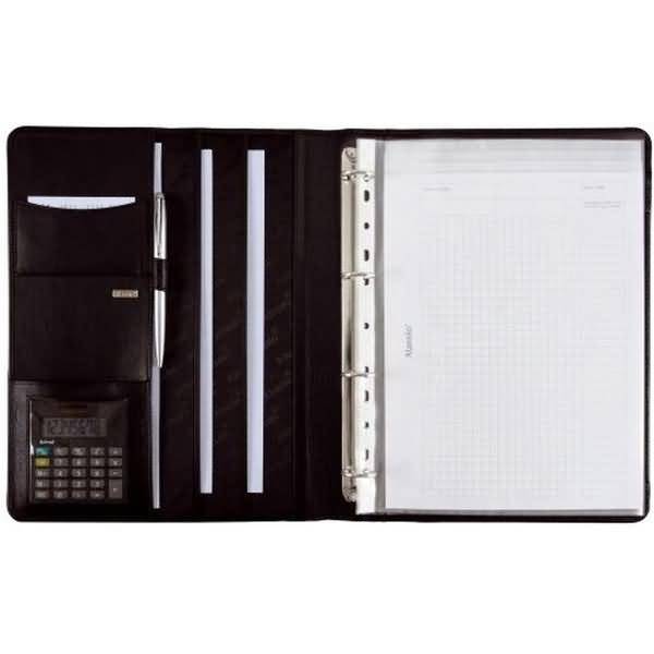 Ringbuchmappe Cremona III A4 Leder schwarz