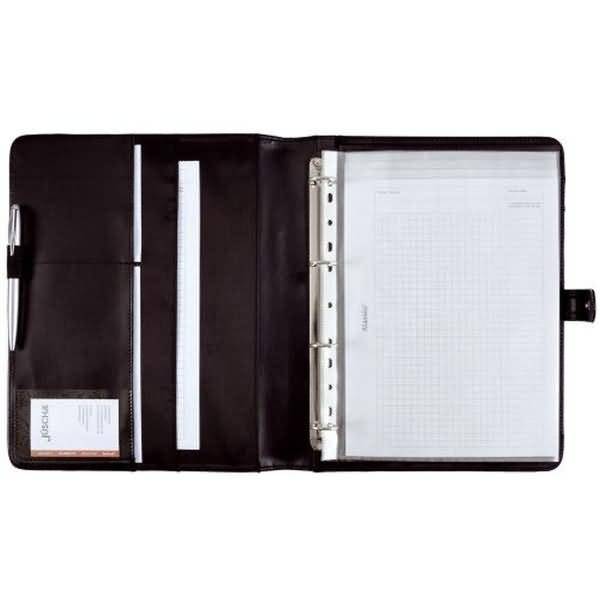 Ringbuchmappe Fano I A4 FineTouch Lederimitat / Nylon schwarz