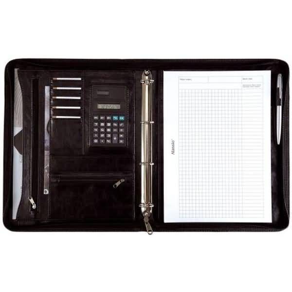 Ringbuchmappe Massa A4 Lederimitat schwarz