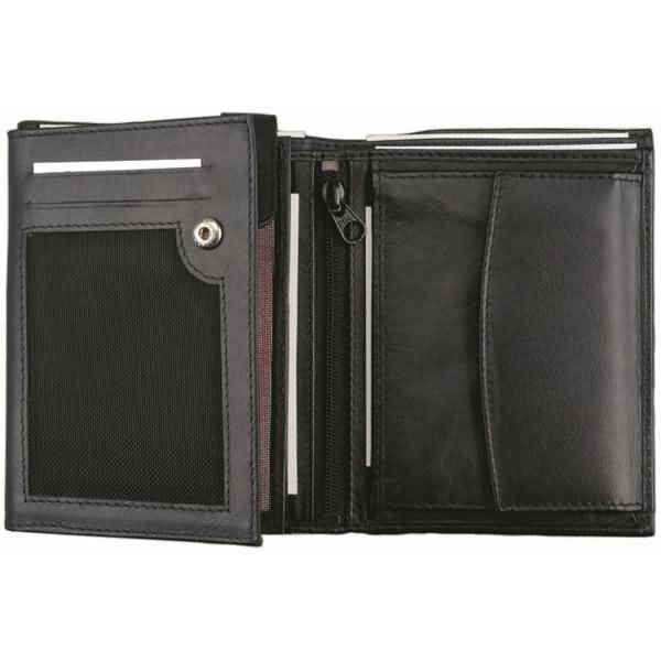 Kombibörse Hochformat 9,8x12x2cm Leder schwarz