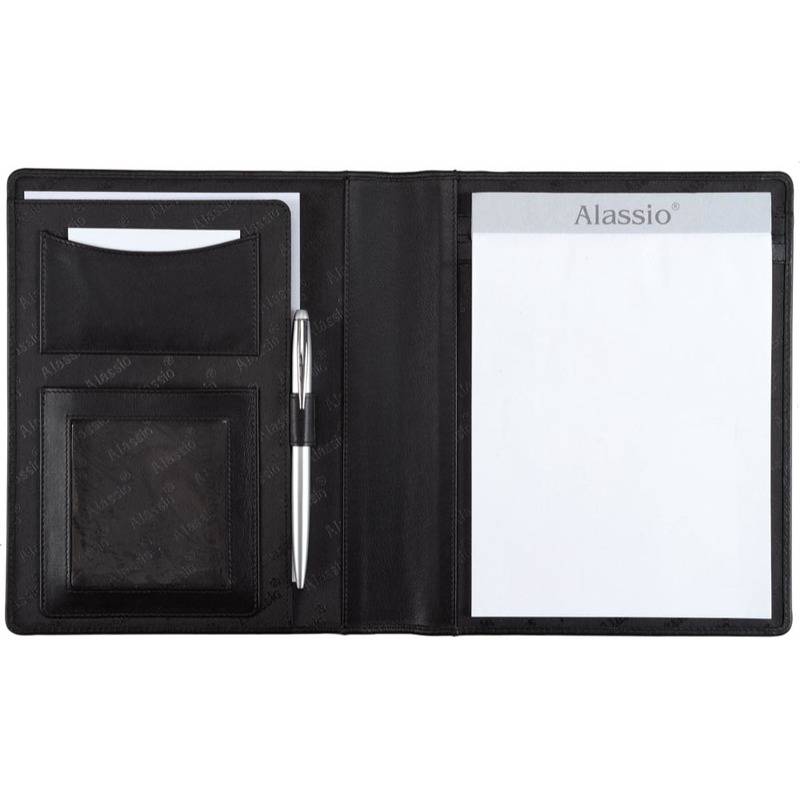 Alassio Schreibmappe "BORMIO", A5, Lederimitat, schwarz