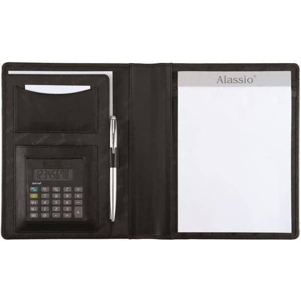 Schreibmappe Bormio I A5 Leder schwarz