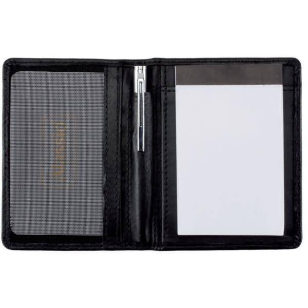 Notizblock-Etui Monza 75x100x10mm Leder schwarz
