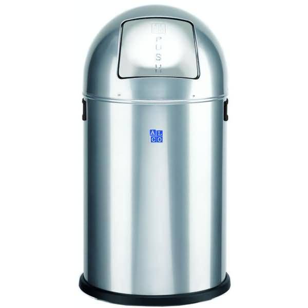 Abfallsammler mit Push-Klappe 20 Liter silber