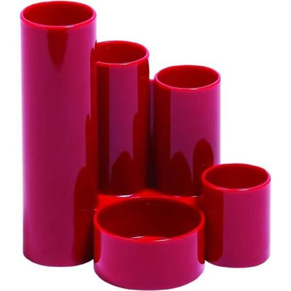 Schreibtisch-Butler mit 5 Röhren rot