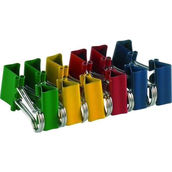 Foldbackklammer 19mm farbig sortiert VE=12 Stück