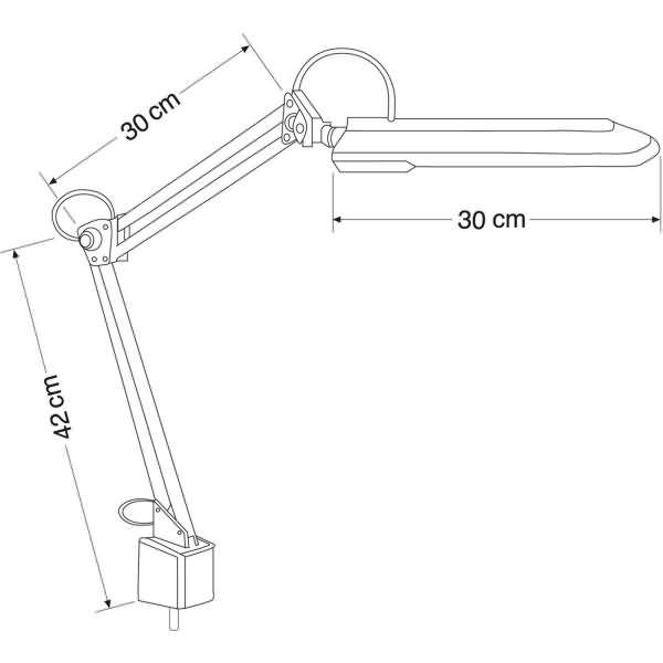 Tischleuchte Tischklemme 11 Watt silber