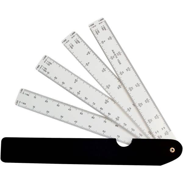 Fächermaßstab 4 Fächer 1:625/750/1000/1250/1500/2000/2500/5000