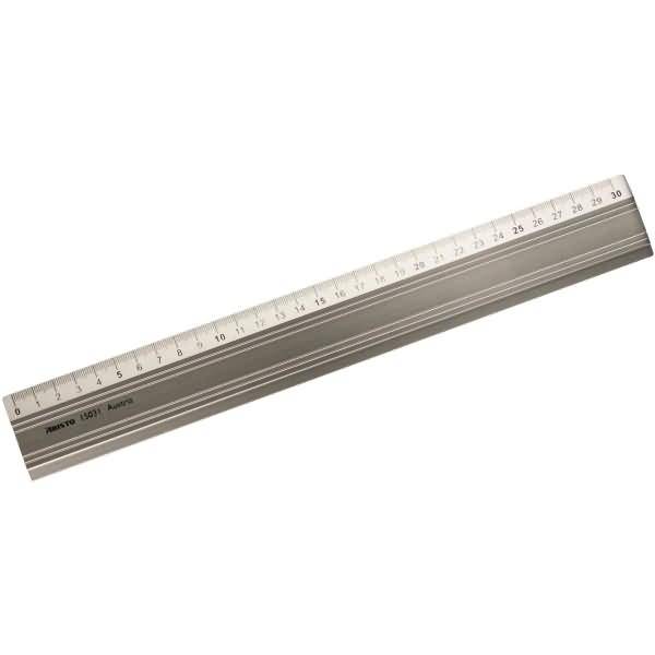 Aluminium-Lineal mm-Teilung 30cm Gummiauflage
