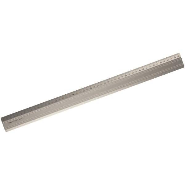 Aluminium-Lineal mm-Teilung 50cm Gummiauflage