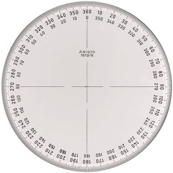 Kreiswinkelmesser Vollkreis 360 Grad Acryl 120mm