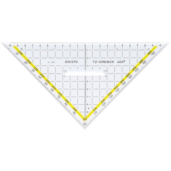 Zeichendreieck 400 Grad TZ-Dreieck Acryl 225mm glasklar
