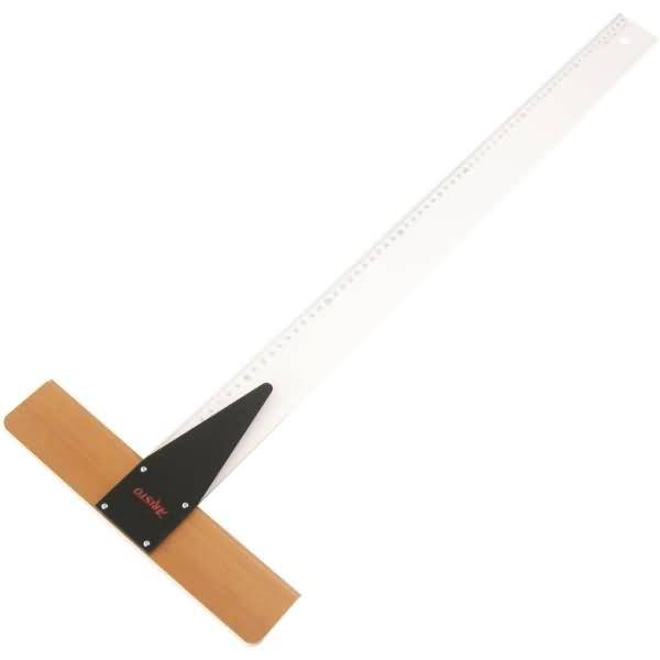 Reißschiene 700mm Acryl Buche mit Teilung