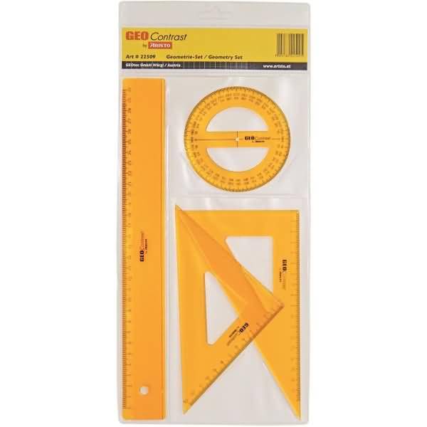 Geometrie-Set Geocontrast 4-teilig transparent gelb