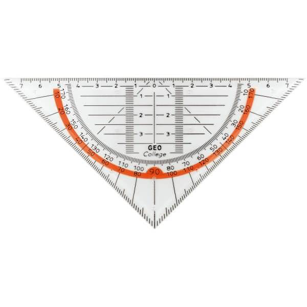 Geo-Dreieck Geo College 16cm transparent