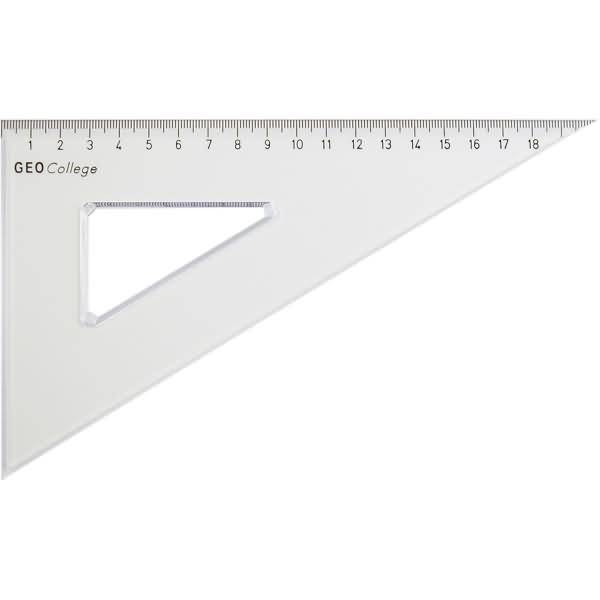 Zeichendreieck Geocollege Polystyrol 60 Grad 240mm transparent