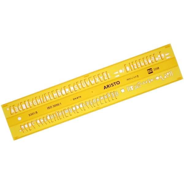 Schriftschablone Isonorm Typ B gerade (Mittelschrift) 5,0mm gelb