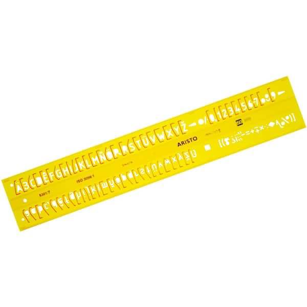 Schriftschablone Isonorm Typ B gerade (Mittelschrift) 7,0mm gelb