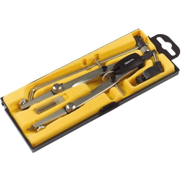 Schnellverstellzirkel max. 360mm Länge: 170mm silber mit Verlängerungsstange