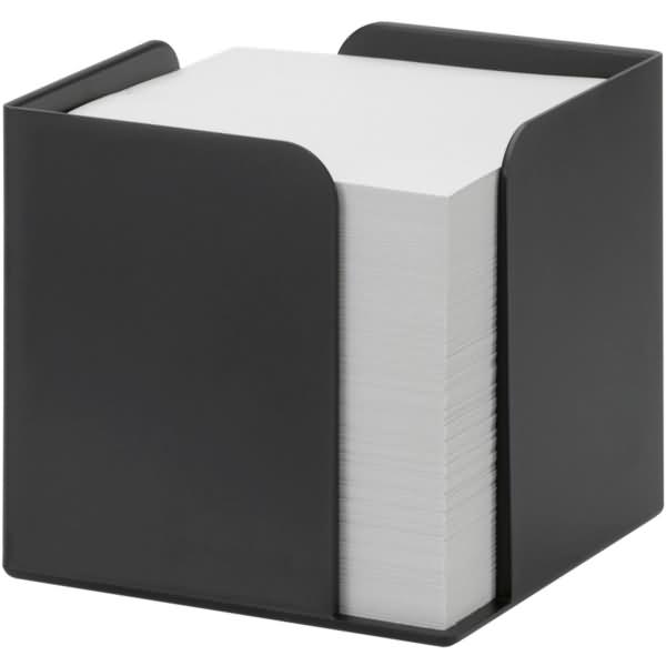 Zettelbox 9,5x9,5x9,5cm gefüllt schwarz