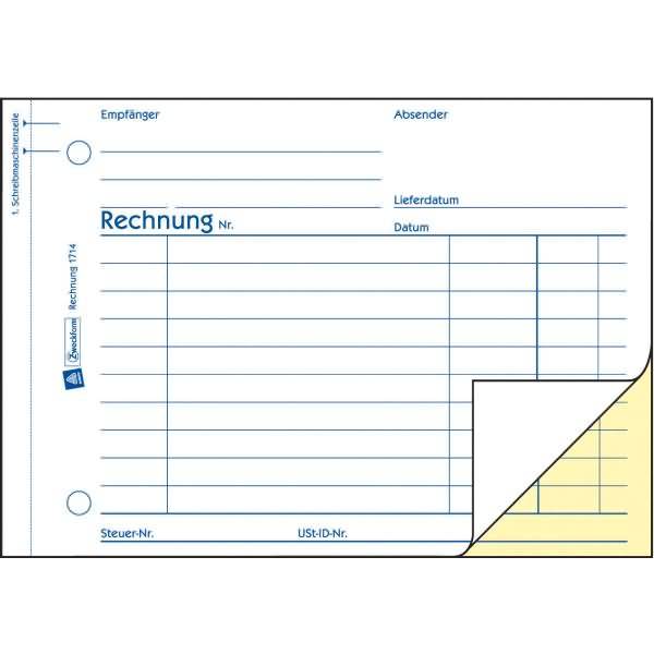 Formularbuch Rechnung A6 quer für Österreich 2x40 Blatt