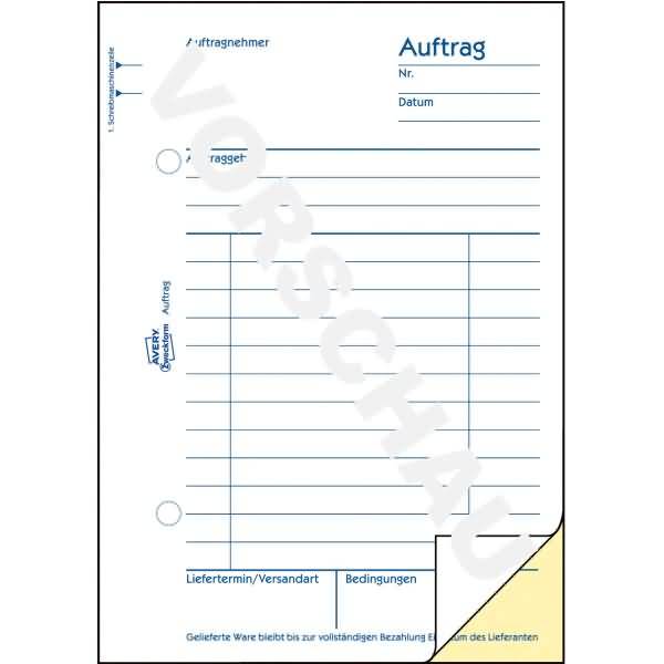 Formularbuch Auftrag A6 selbstdurchschreibend 2x40 Blatt