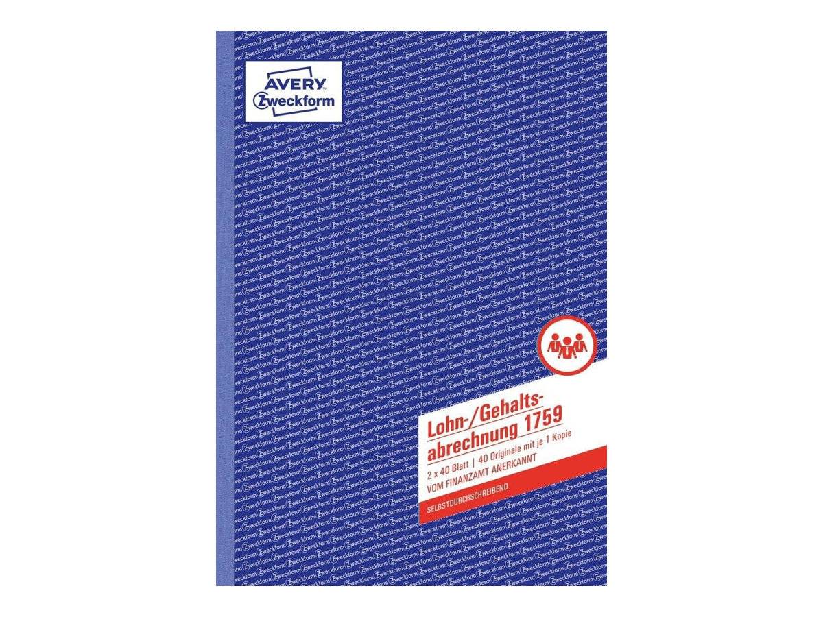 AVERY ZWECKFORM - Avery - Lohn-/Gehaltsbuchführungsformular - 40 Blatt