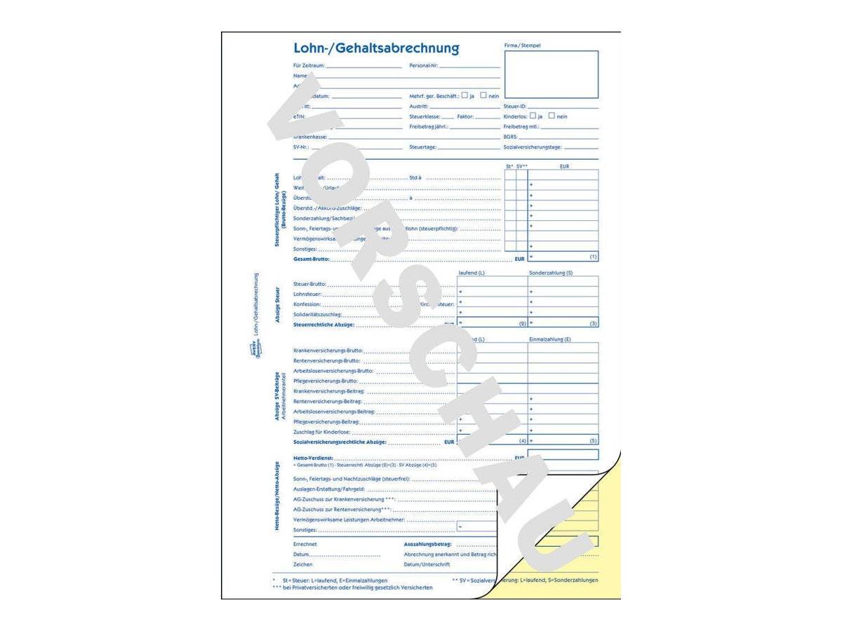 AVERY ZWECKFORM - Avery - Lohn-/Gehaltsbuchführungsformular - 40 Blatt