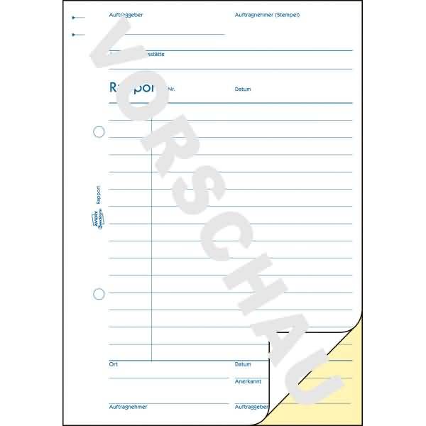 Formularbuch Rapport A5 2x40 Blatt selbstdurchschreibend weiß/gelb