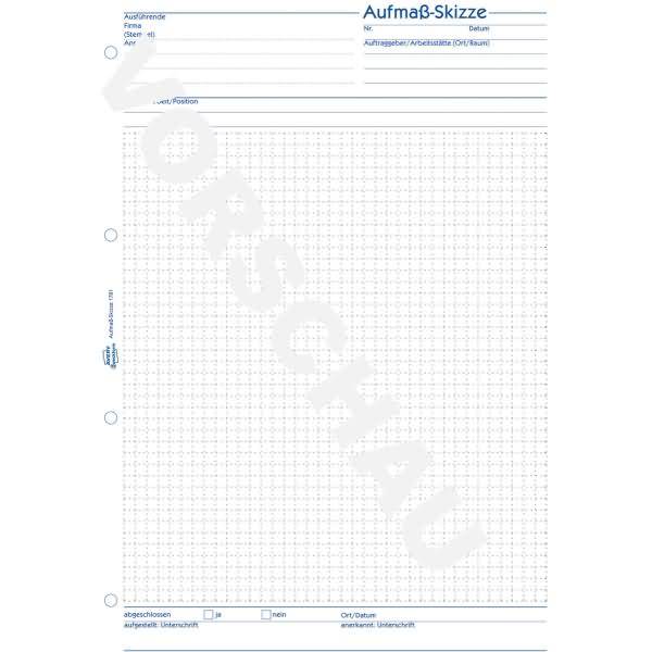 Formularbuch Aufmaß-Skizze A4 selbstdurchschreibend 50 Blatt