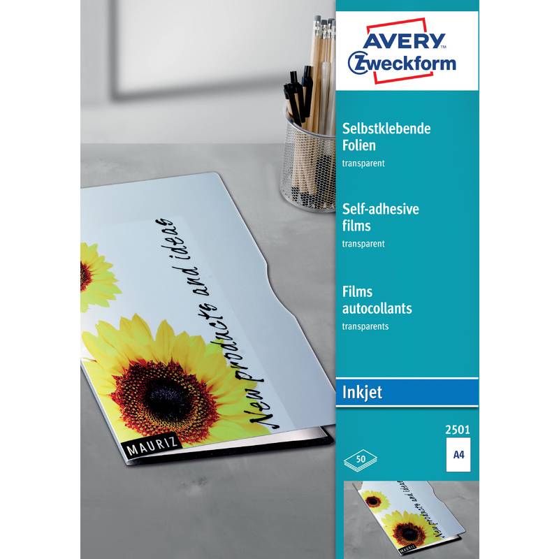 AVERY Zweckform Inkjet Folien, A4, klar, Stärke 0,17 mm