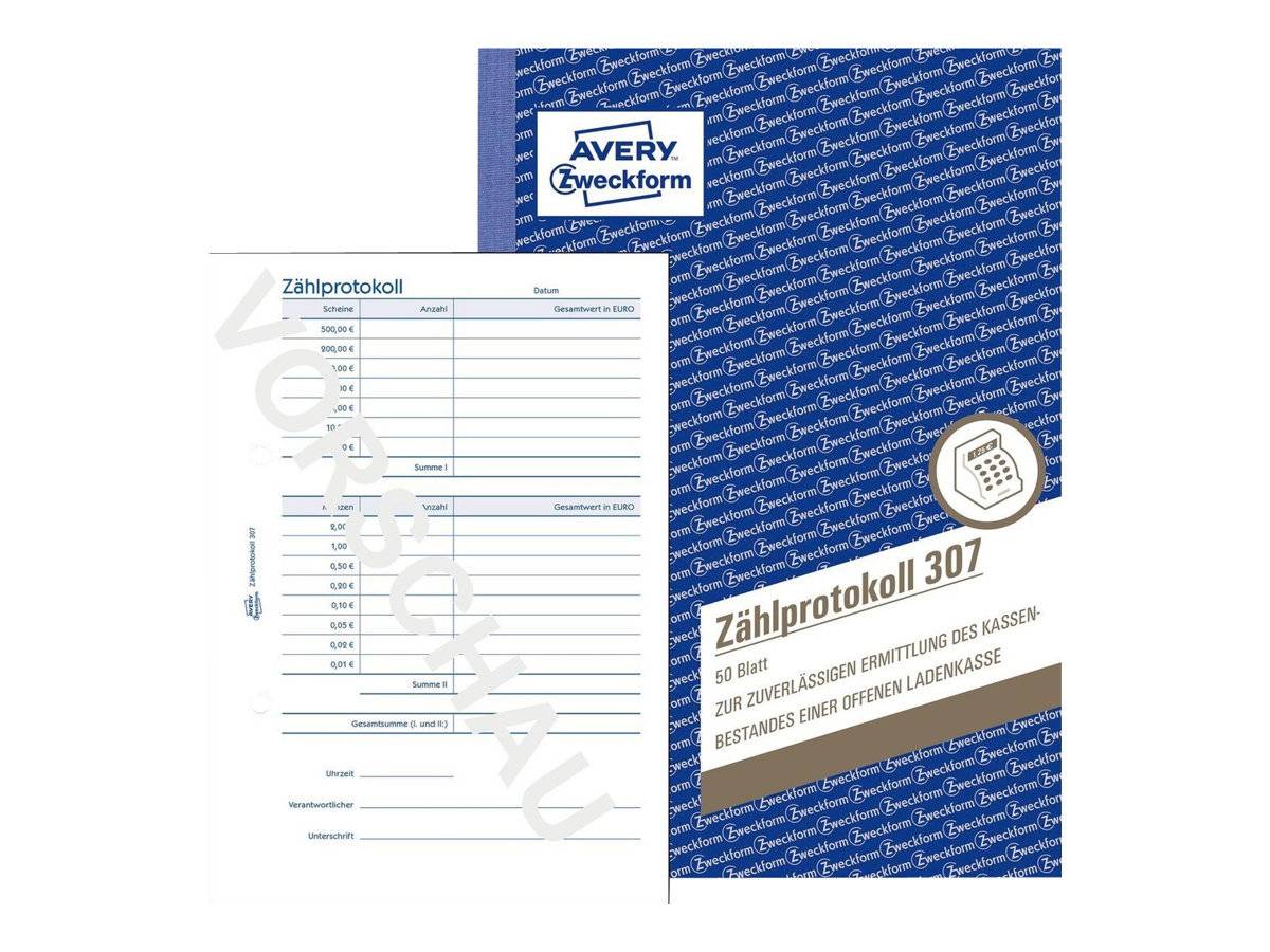Avery Zweckform Zählprotokoll 307 - Zählprotokoll