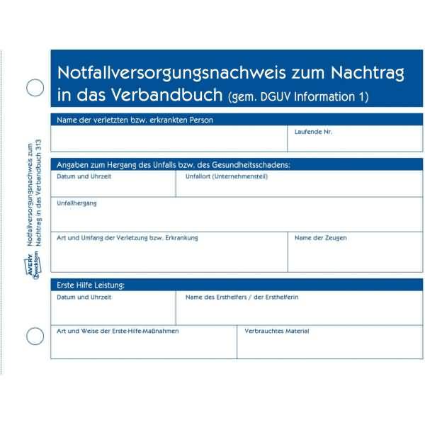 Meldeblock Erste Hilfe A6 quer 50 Blatt