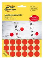 Avery Zweckform - Farbkodierungspunkt - 1,8 cm Durchmesser - Rot (Packung mit 1056)