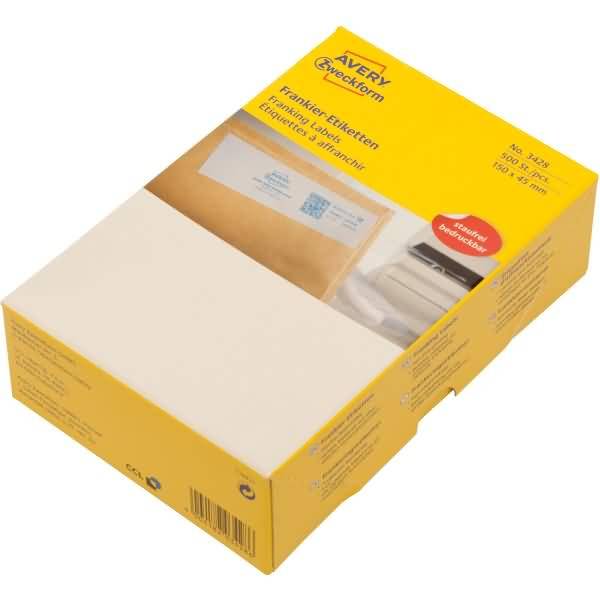 Frankier-Etiketten Doppel-Etikett weiß 150 x 45mm VE=500 Etiketten