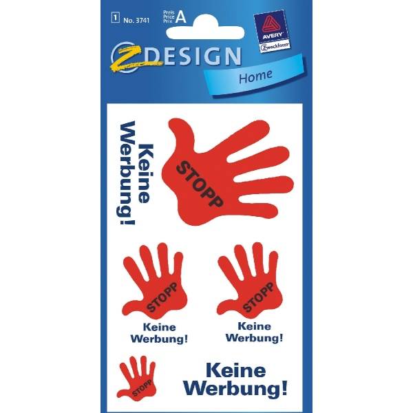 Hinweis-Etikett 'STOP keine Werbung!' VE=5 Stück