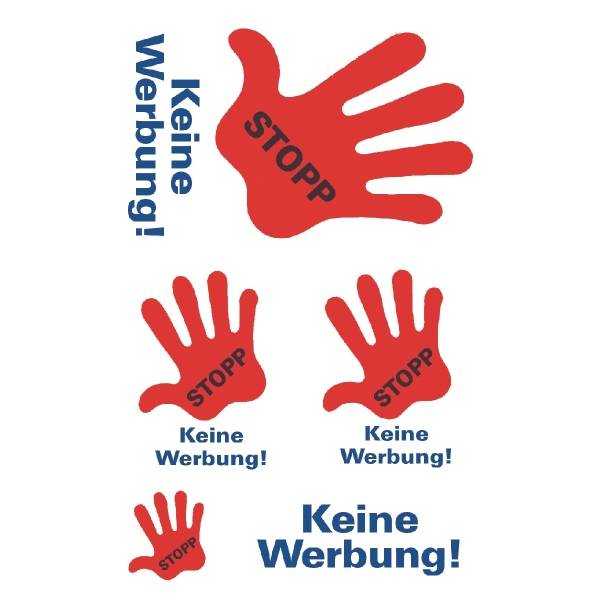 Hinweis-Etikett 'STOP keine Werbung!' VE=5 Stück